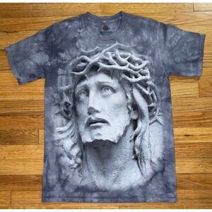 The Mountain Crown
Of Thorns Jesus Graphic T Shirt 
Gray Tie Dye Medium